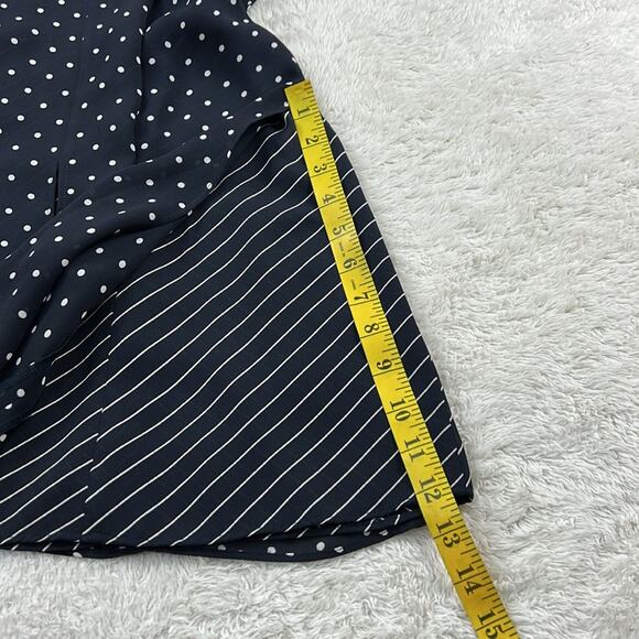 Rope blue and white polka dot chiffon fit and flare dress, 9at or S - Picture 10 of 12